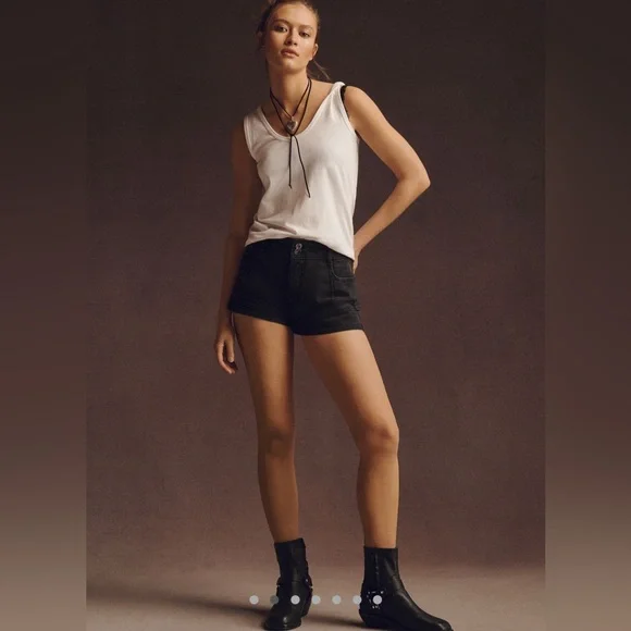 NWT Anthropologie Pilcro Micro Denim Shorts Black Sizes 27,28,29,30 - Picture 9 of 12